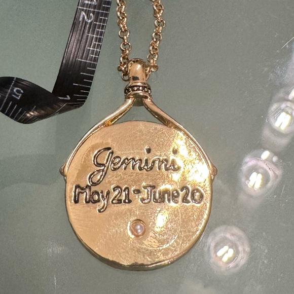 Gemini Zodiac Sign Rhinestone Medallion Pendant Necklace - Picture 7 of 11